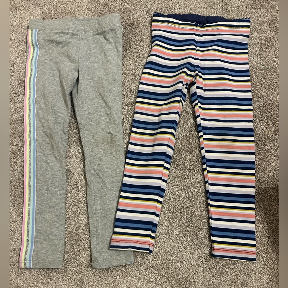 Crew it’s grey legging & Tea Collection Striped Legging
